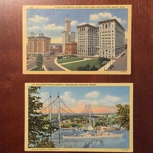 2 Vintage Pacific Northwest Linen Postcards